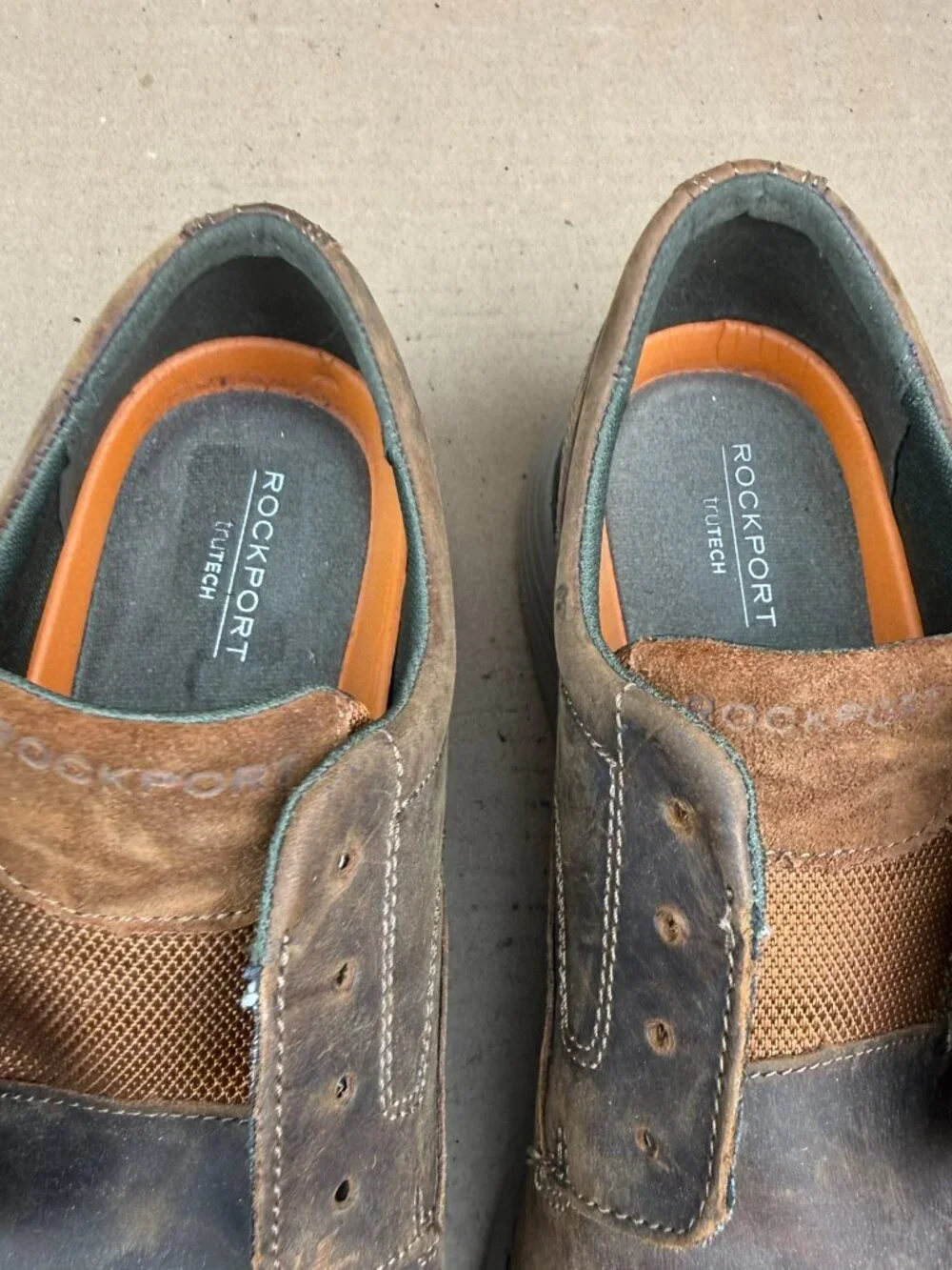 Rockport Men's Brown TruTech Leather Shoes Size 11 M (CI2336) Laces missing